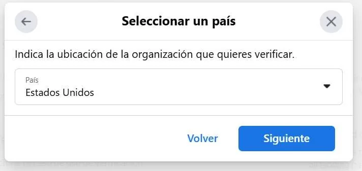 The Select a country dialog